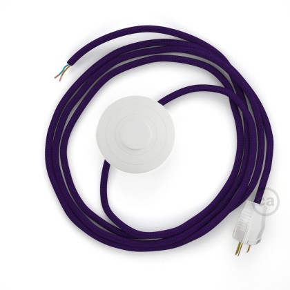 Power Cord with foot switch, RM14 Violet Rayon - Choose color of switch/plug