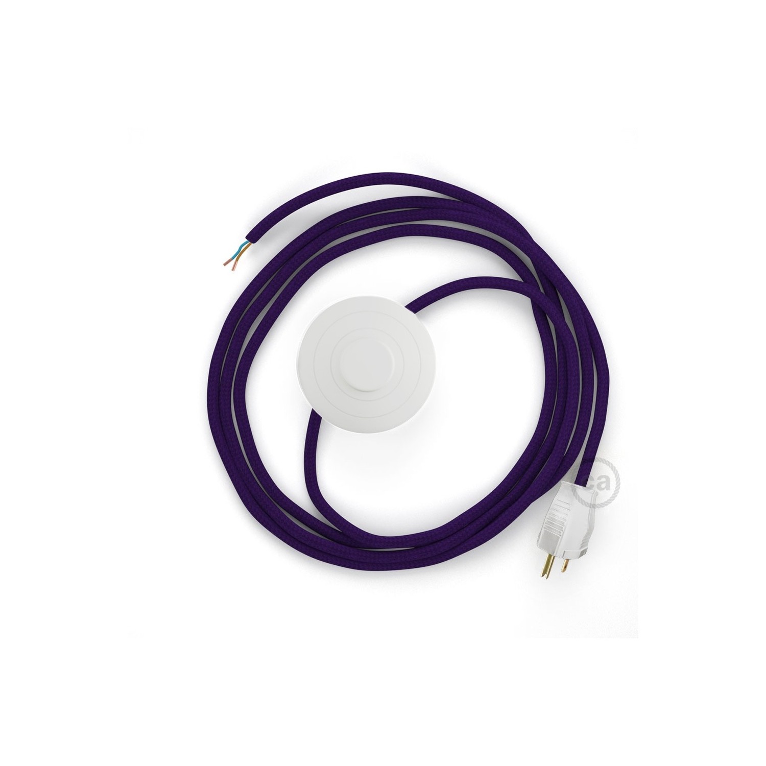 Power Cord with foot switch, RM14 Violet Rayon - Choose color of switch/plug