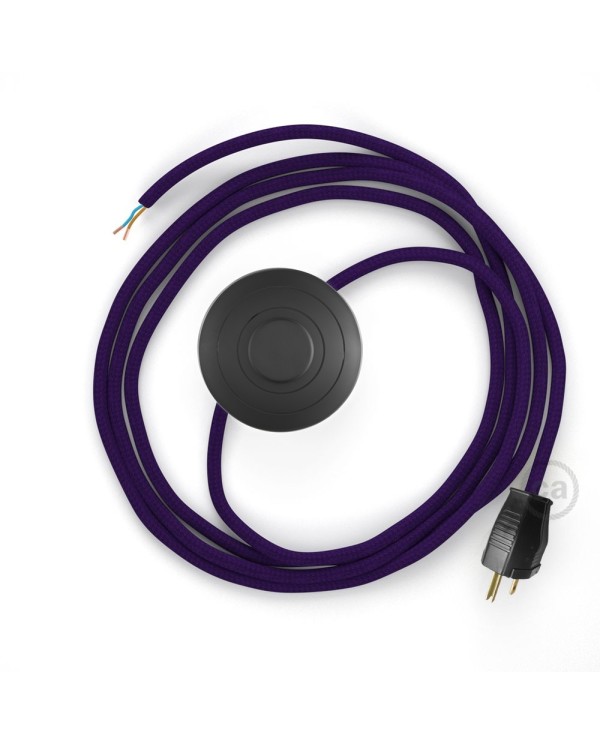 Power Cord with foot switch, RM14 Violet Rayon - Choose color of switch/plug