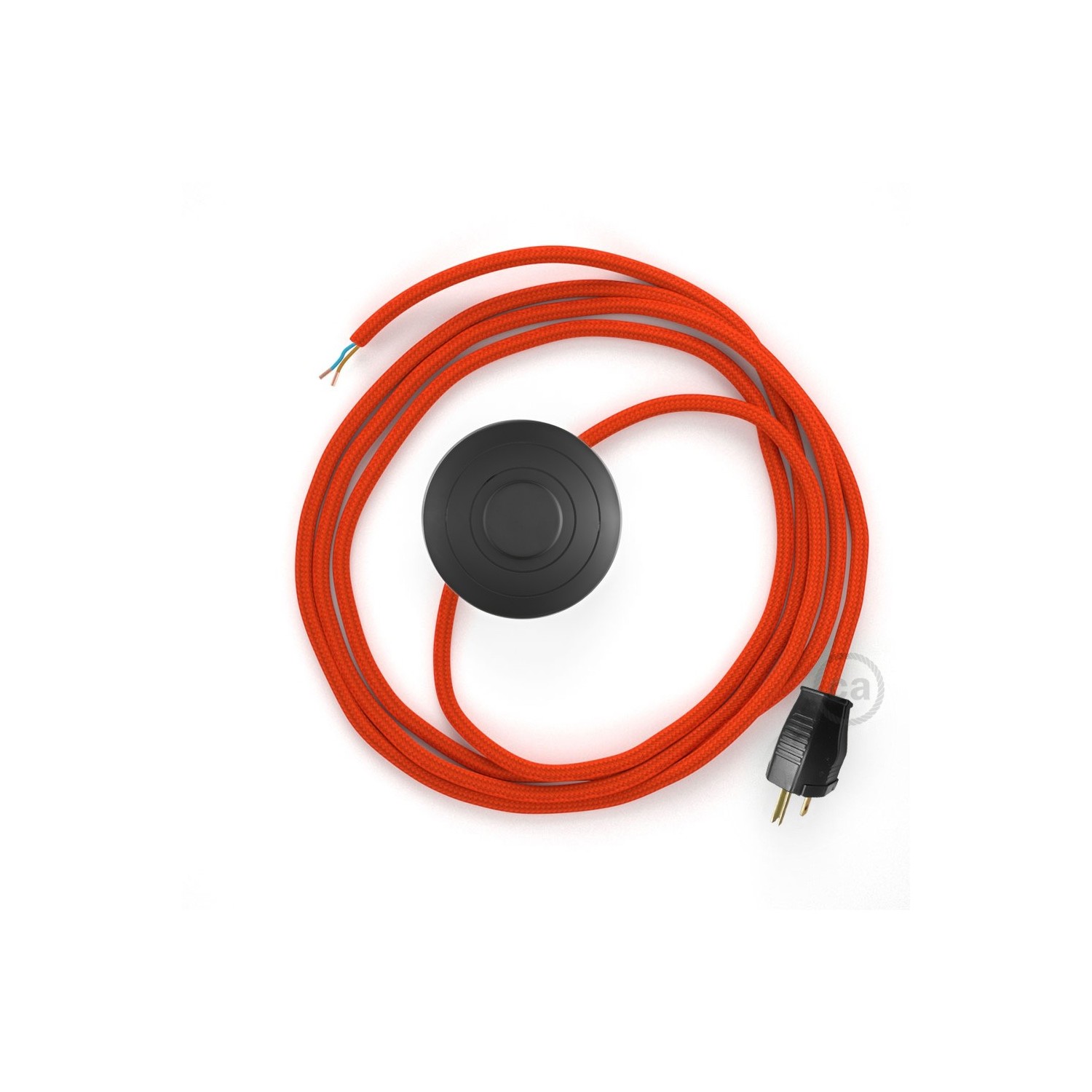 Power Cord with foot switch, RM15 Orange Rayon - Choose color of switch/plug