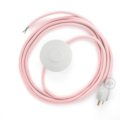 Power Cord with foot switch, RM16 Pink Rayon - Choose color of switch/plug