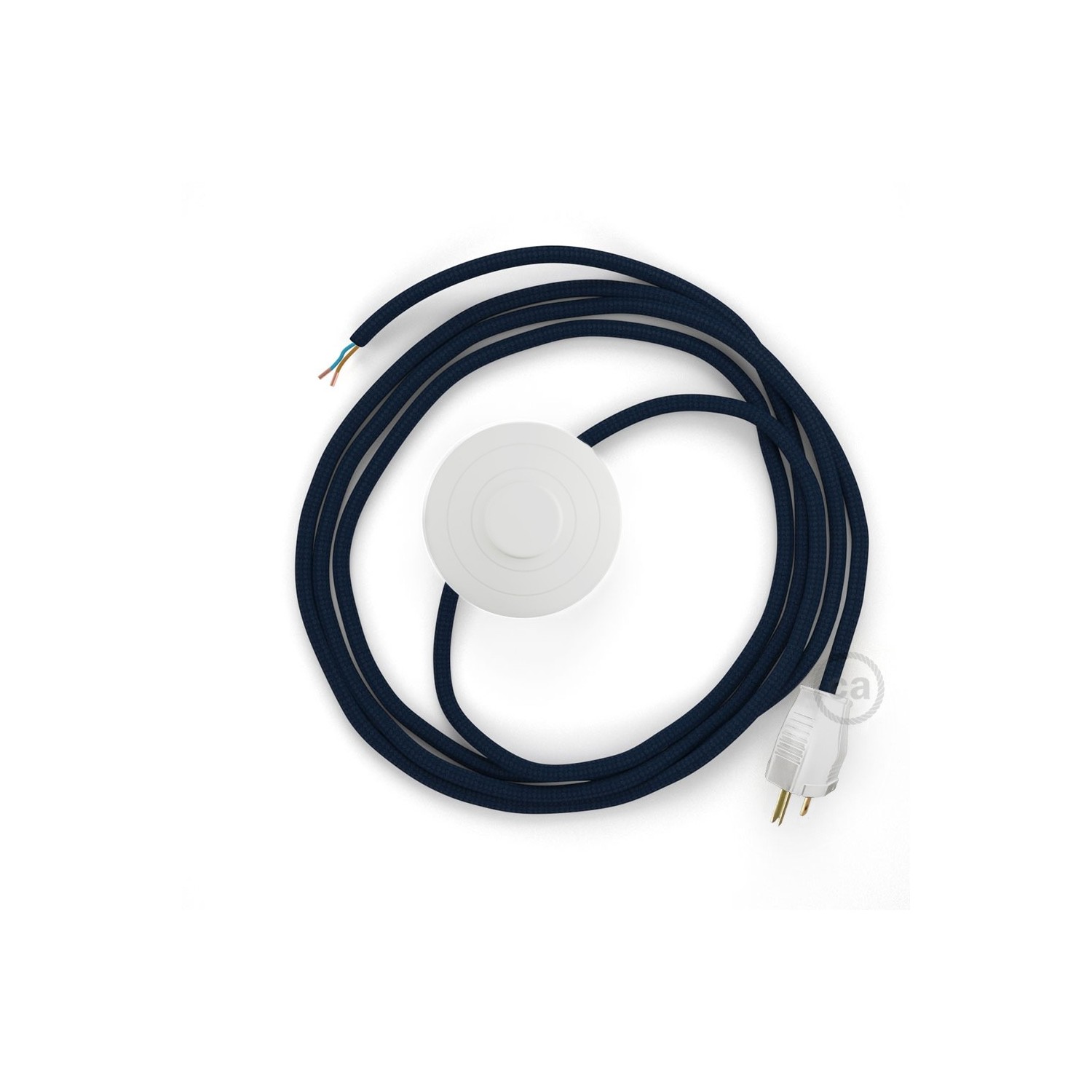 Power Cord with foot switch, RM20 Dark Blue Rayon - Choose color of switch/plug