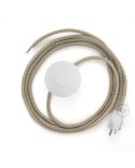 Power Cord with foot switch, RN01 Natural Linen - Choose color of switch/plug