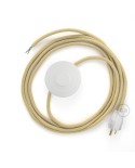 Power Cord with foot switch, RN06 Jute - Choose color of switch/plug