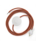 Power Cord with foot switch, RX07 Orange Cotton Tweed - Choose color of switch/plug