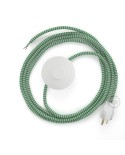 Power Cord with foot switch, RZ06 Green & White Chevron - Choose color of switch/plug