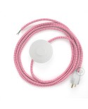 Power Cord with foot switch, RZ08 Fuchsia & White Chevron - Choose color of switch/plug