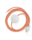 Power Cord with foot switch, RZ15 Orange & White Chevron - Choose color of switch/plug