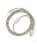 Power Cord with in-line switch, RC43 Dove Cotton - Choose color of switch/plug