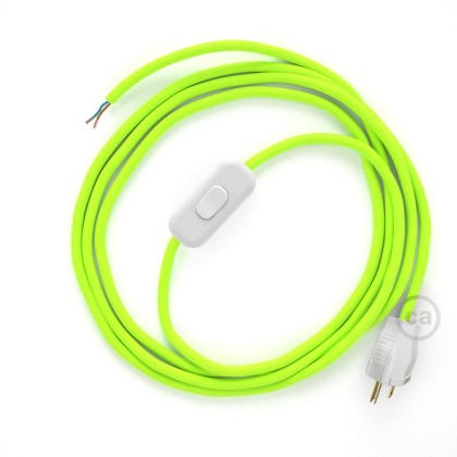 Power Cord with in-line switch, RF10 Neon Yellow - Choose color of switch/plug