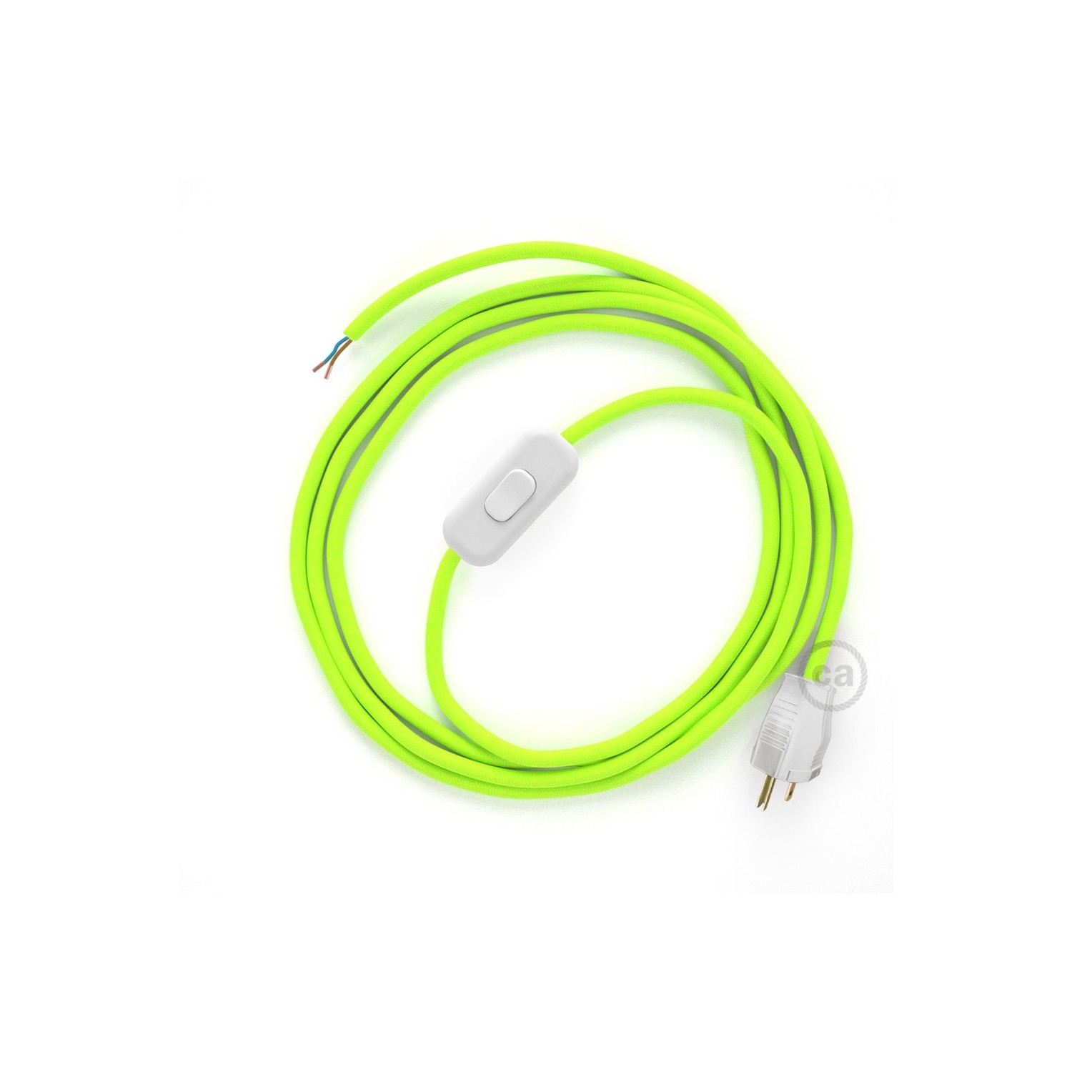 Power Cord with in-line switch, RF10 Neon Yellow - Choose color of switch/plug