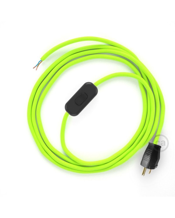 Power Cord with in-line switch, RF10 Neon Yellow - Choose color of switch/plug