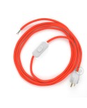 Power Cord with in-line switch, RF15 Neon Orange - Choose color of switch/plug