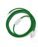 Power Cord with in-line switch, RL06 Green Glitter - Choose color of switch/plug