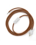 Power Cord with in-line switch, RL22 Copper Glitter - Choose color of switch/plug