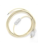 Power Cord with in-line switch, RM00 Ivory Rayon - Choose color of switch/plug