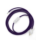 Power Cord with in-line switch, RM14 Violet Rayon - Choose color of switch/plug