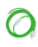 Power Cord with in-line switch, RM18 Lime Green Rayon - Choose color of switch/plug