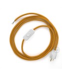 Power Cord with in-line switch, RM25 Mustard Rayon - Choose color of switch/plug