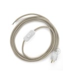 Power Cord with in-line switch, RM27 Cipria Rayon - Choose color of switch/plug