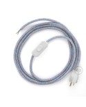 Power Cord with in-line switch, RX09 Lollipop Cotton - Choose color of switch/plug