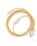 Power Cord with in-line switch, RZ10 Yellow & White Chevron - Choose color of switch/plug