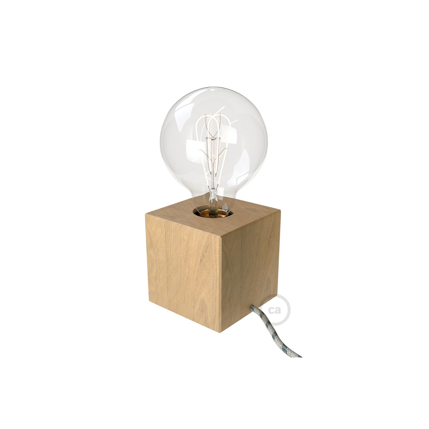 Posaluce Cubetto Couleur, lampe de table en bois