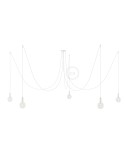 Spider, multiple suspension with 5 pendants, white metal, RM01 White cable