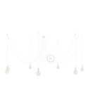 Spider, multiple suspension with 7 pendants, white metal, RM01 White cable