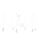 Spider, multiple suspension with 7 pendants, chromed metal, RM01 White cable