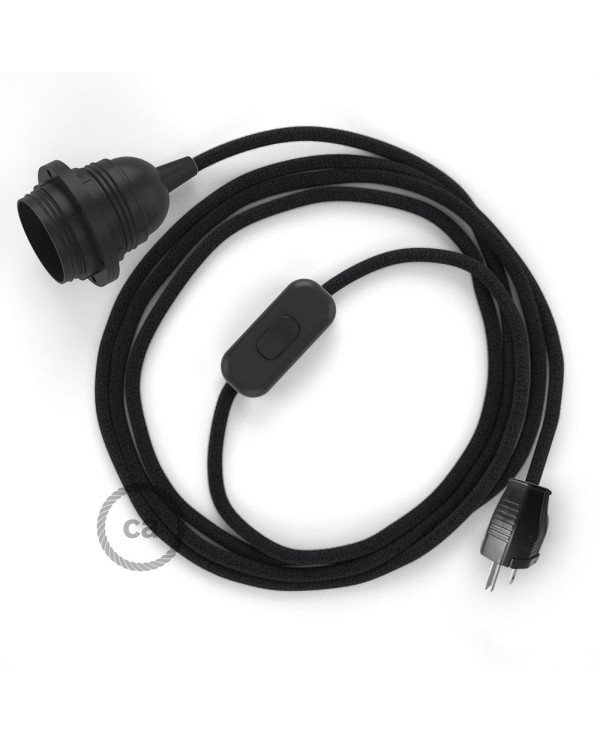 Plug-in Pendant with inline switch | RC04 Black Cotton