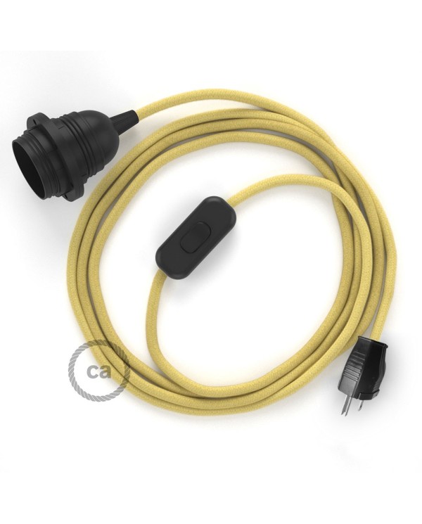 Plug-in Pendant with inline switch | RC10 Pale Yellow Cotton