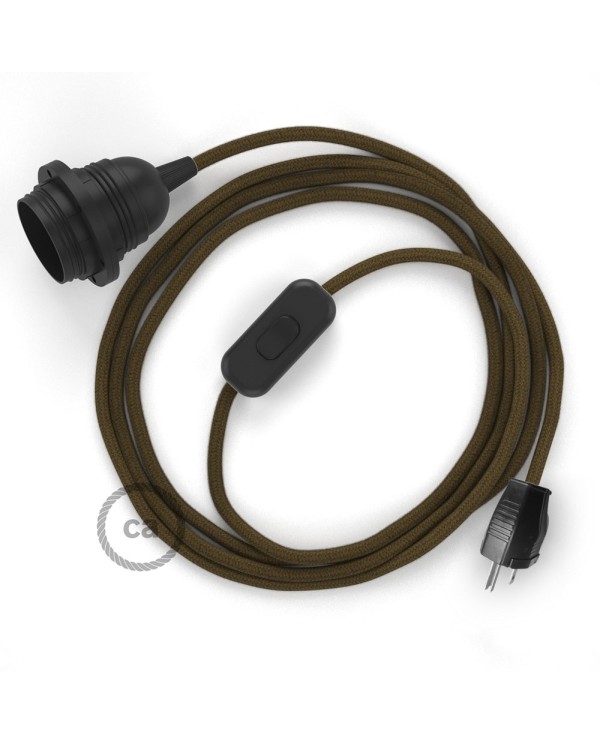 Plug-in Pendant with inline switch | RC13 Brown Cotton