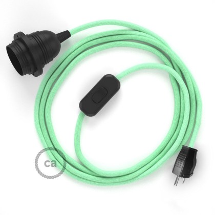 Plug-in Pendant with inline switch | RC34 Mint Green Cotton