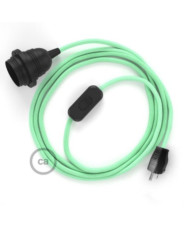 Plug-in Pendant with inline switch | RC34 Mint Green Cotton