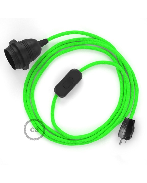 Plug-in Pendant with inline switch | RF06 Neon Green