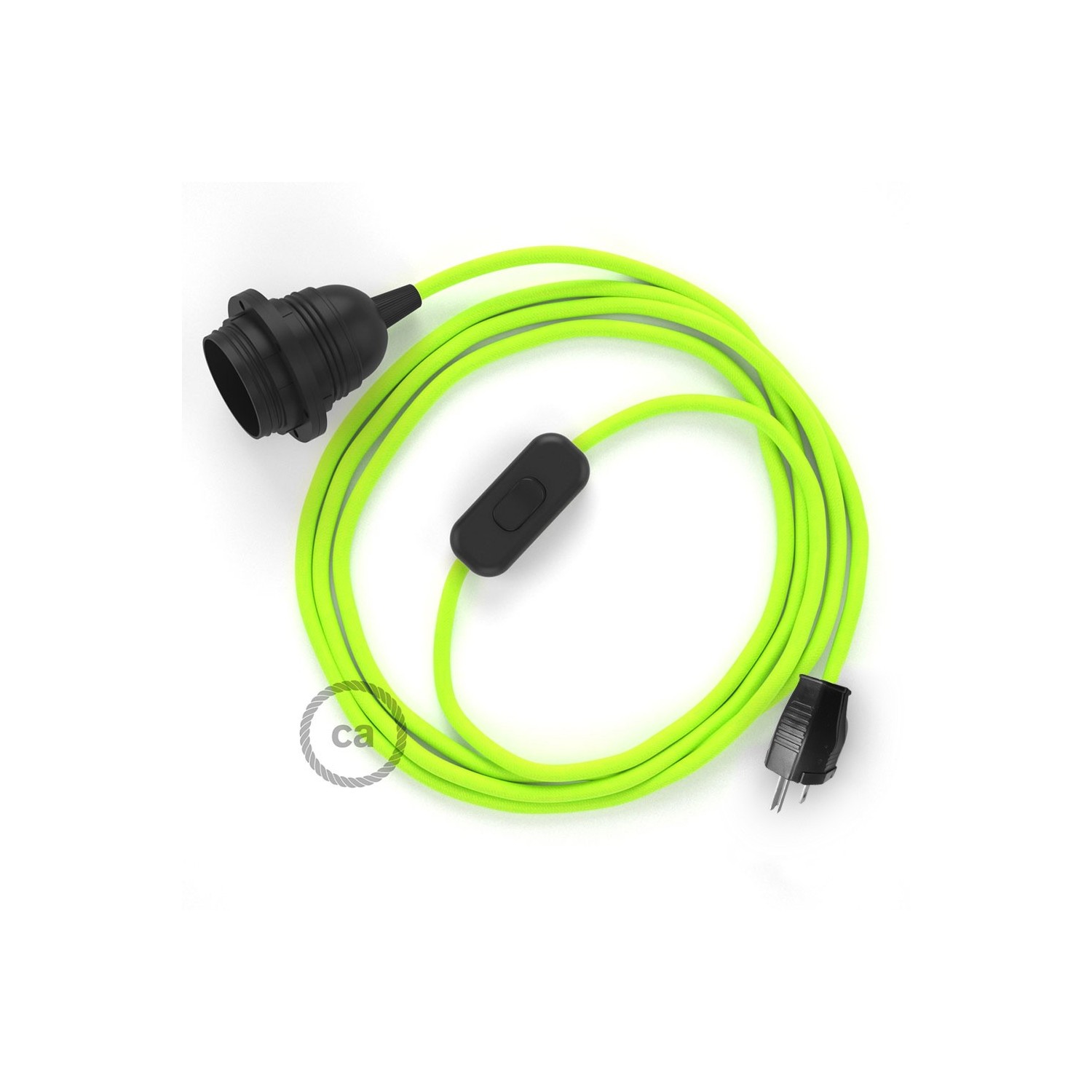 Plug-in Pendant with inline switch | RF10 Neon Yellow