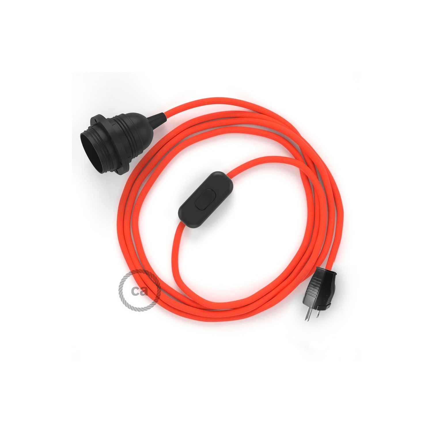 Plug-in Pendant with inline switch | RF15 Neon Orange