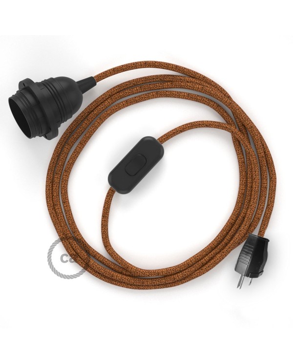 Plug-in Pendant with inline switch | RL22 Copper Glitter