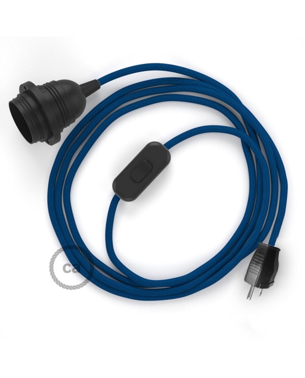 Plug-in Pendant with inline switch | RM12 Blue Rayon