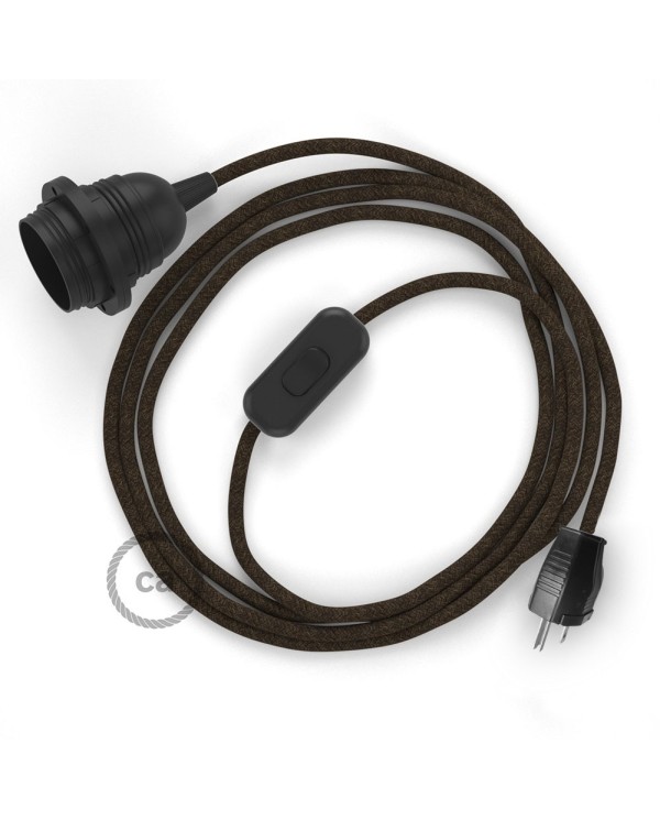 Plug-in Pendant with inline switch | RN04 Brown Linen