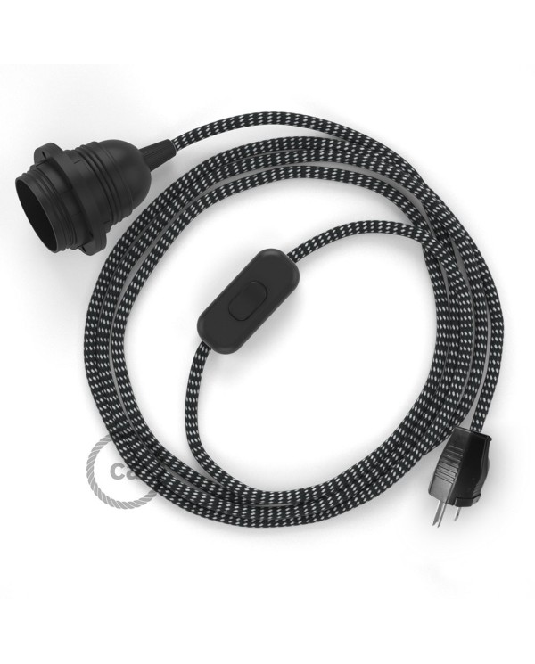 Plug-in Pendant with inline switch | RT41 Black & White Tracer