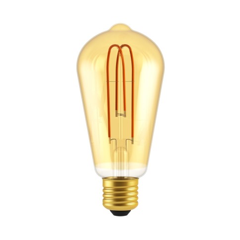 LED Light Bulb Amber Edison ST21 5.5W 250Lm E26 2000K Dimmable - ST21 Looping Filament