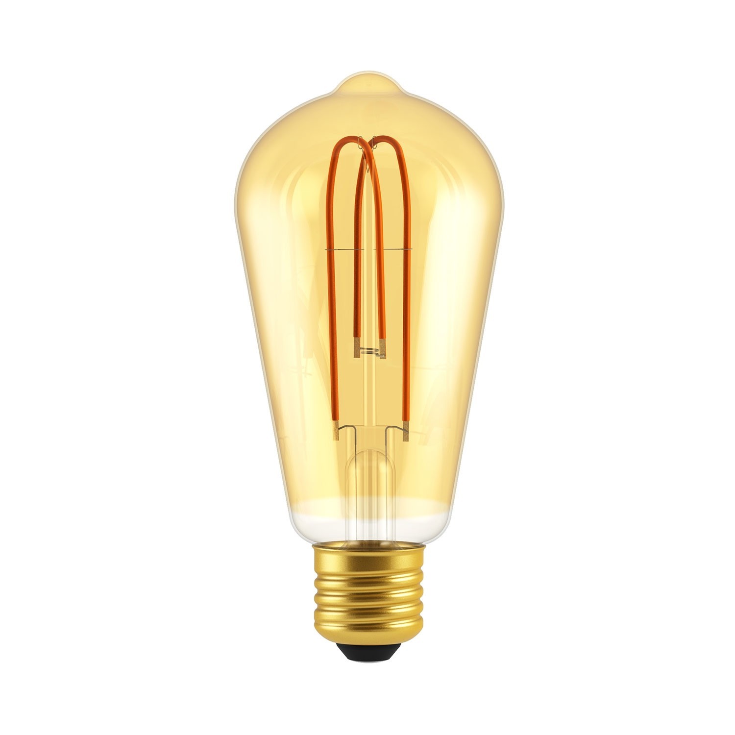 LED Light Bulb Amber Edison ST21 5.5W 250Lm E26 2000K Dimmable - ST21 Looping Filament