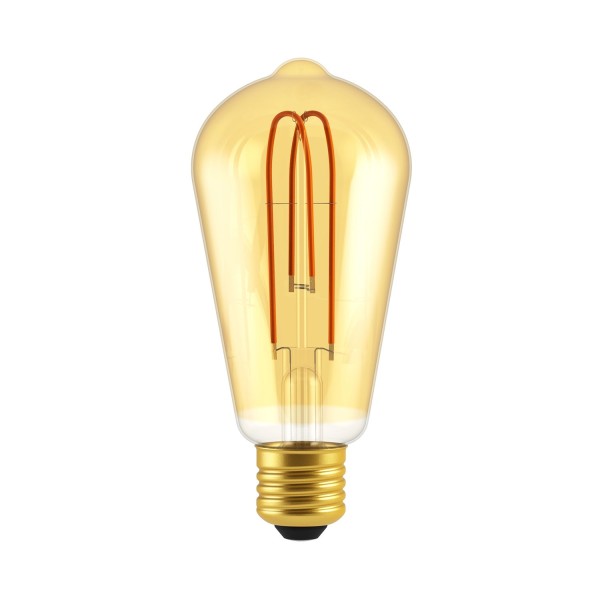 LED Light Bulb Amber Edison ST21 5.5W 250Lm E26 2000K Dimmable - ST21 Looping Filament