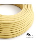 Pale Yellow Cotton covered Round electric cable - RC10