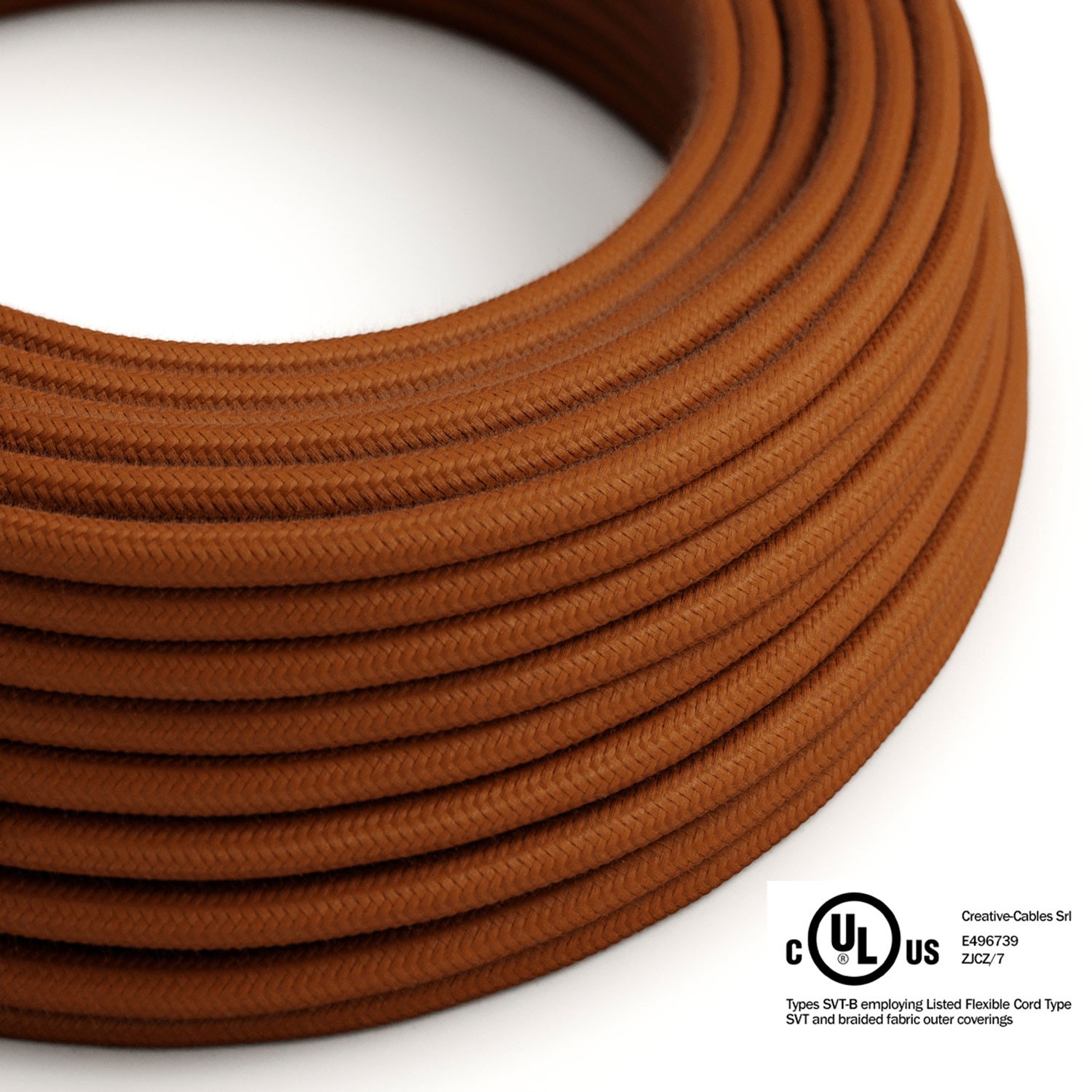 Rust Cotton covered Round electric cable - RC23