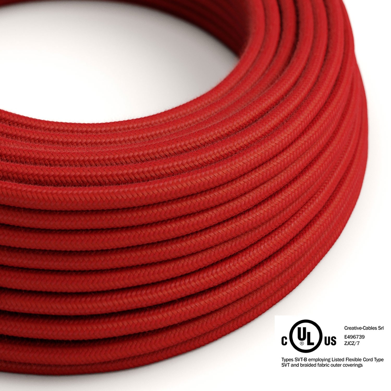 Red Cotton covered Round electric cable - RC35