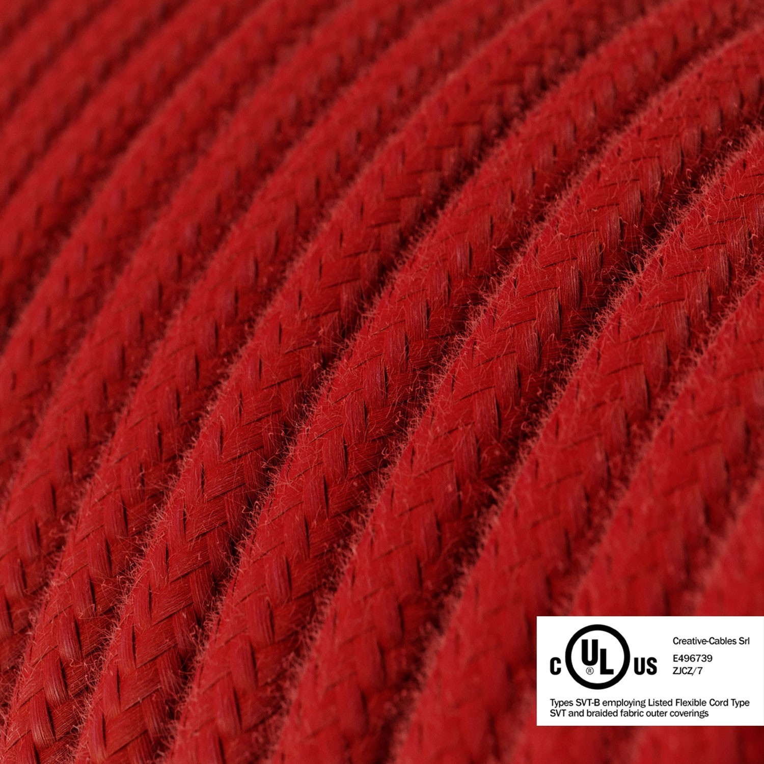 Red Cotton covered Round electric cable - RC35