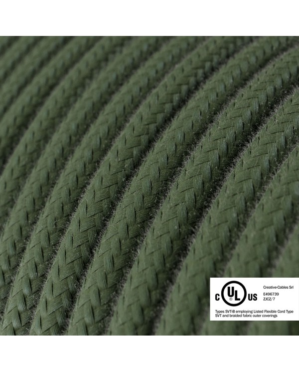 Gray Green Cotton covered Round electric cable - RC63